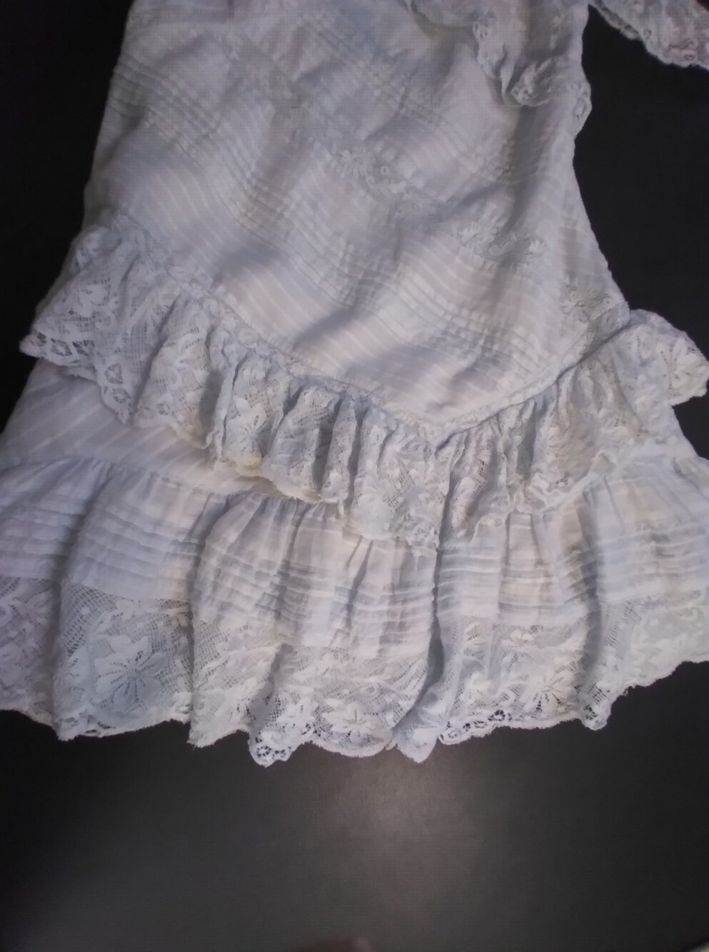 Loveshackfancy Light Blue Frilly Dress Size 4 Embroidered Straps And Detail - Picture 6 of 11